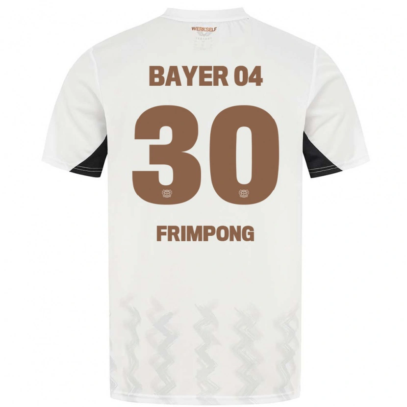 Danxen Barn Jeremie Frimpong #30 Hvit Svart Bortetrøye Drakt Trøye 2024/25 Skjorter T-Skjorte