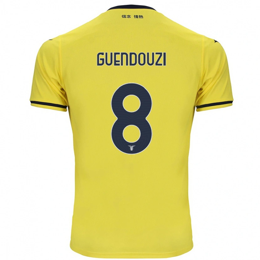 Danxen Barn Mattéo Guendouzi #8 Gul Bortetrøye Drakt Trøye 2024/25 Skjorter T-Skjorte