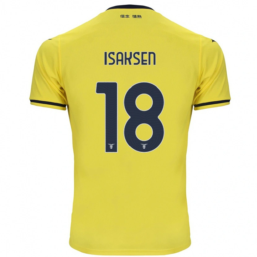 Danxen Barn Gustav Isaksen #18 Gul Bortetrøye Drakt Trøye 2024/25 Skjorter T-Skjorte
