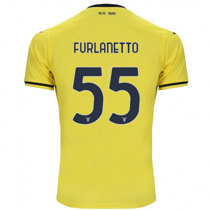 Danxen Barn Alessio Furlanetto #55 Gul Bortetrøye Drakt Trøye 2024/25 Skjorter T-Skjorte