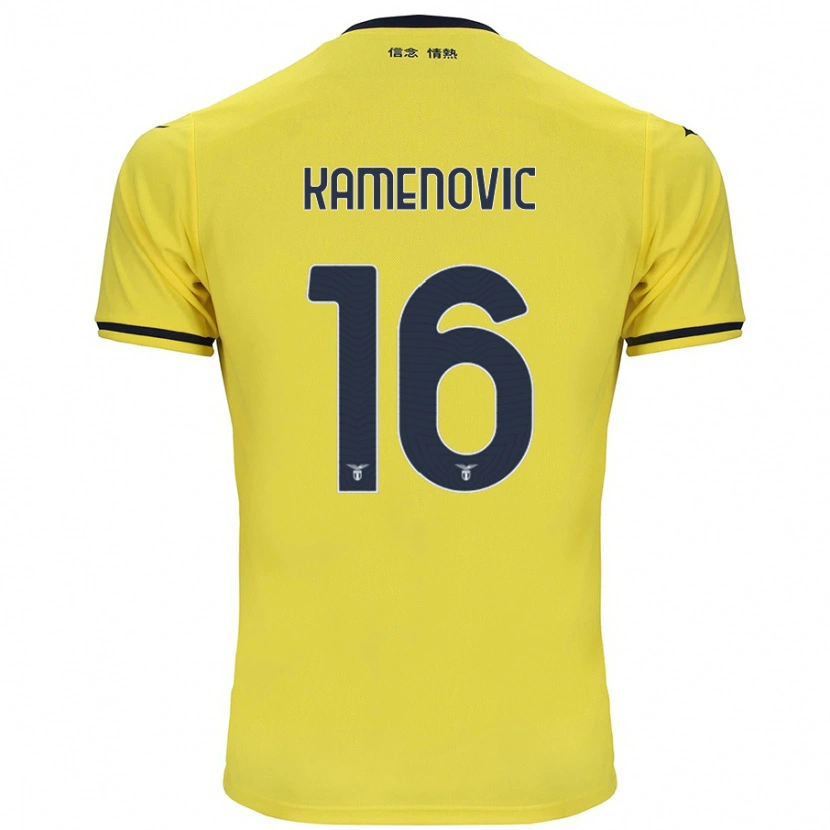 Danxen Barn Dimitrije Kamenović #16 Gul Bortetrøye Drakt Trøye 2024/25 Skjorter T-Skjorte