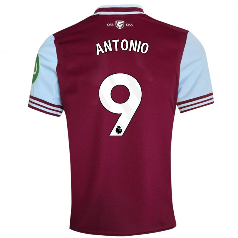 Danxen Mann Michail Antonio #9 Mørk Rød Hjemmetrøye Drakt Trøye 2024/25 Skjorter T-Skjorte