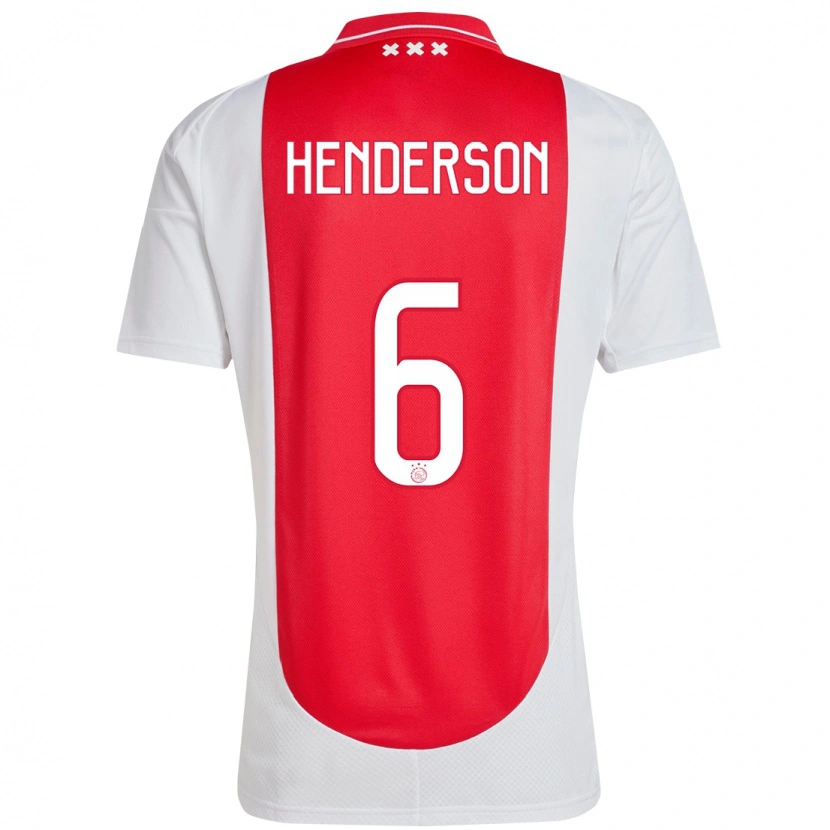 Danxen Mann Jordan Henderson #6 Rød Hvit Hjemmetrøye Drakt Trøye 2024/25 Skjorter T-Skjorte