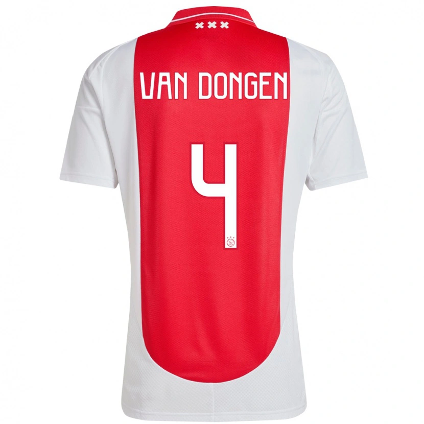 Danxen Mann Bram Van Dongen #4 Rød Hvit Hjemmetrøye Drakt Trøye 2024/25 Skjorter T-Skjorte