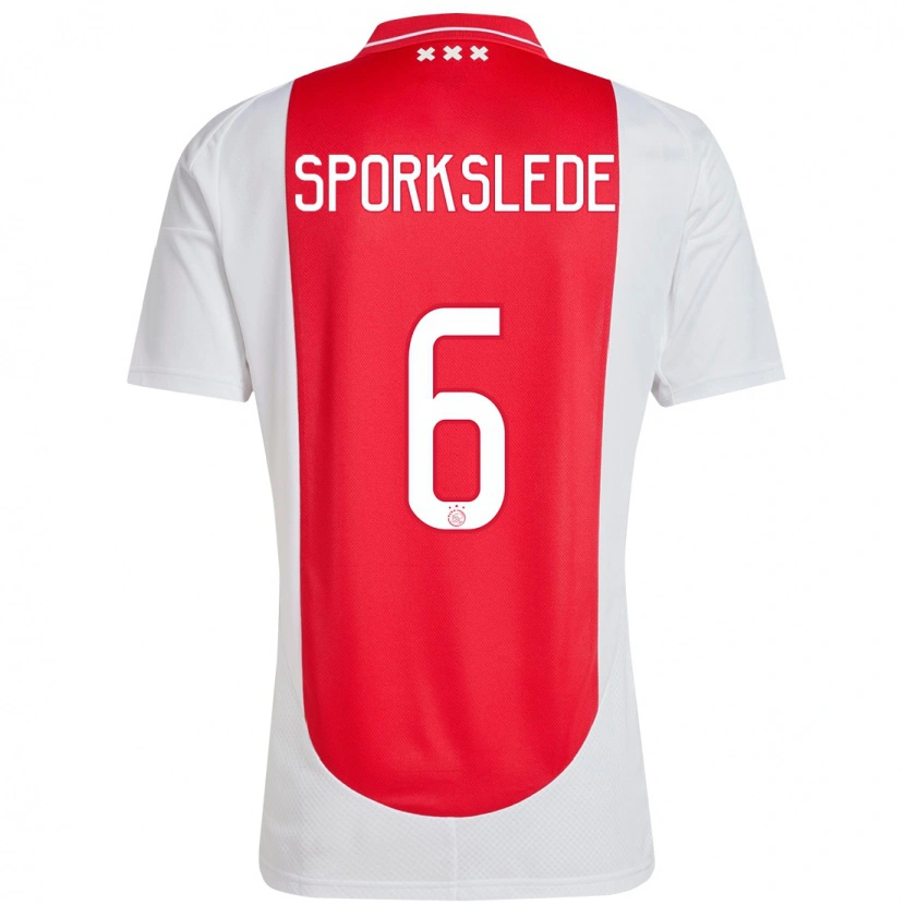 Danxen Mann Fabian Sporkslede #6 Rød Hvit Hjemmetrøye Drakt Trøye 2024/25 Skjorter T-Skjorte