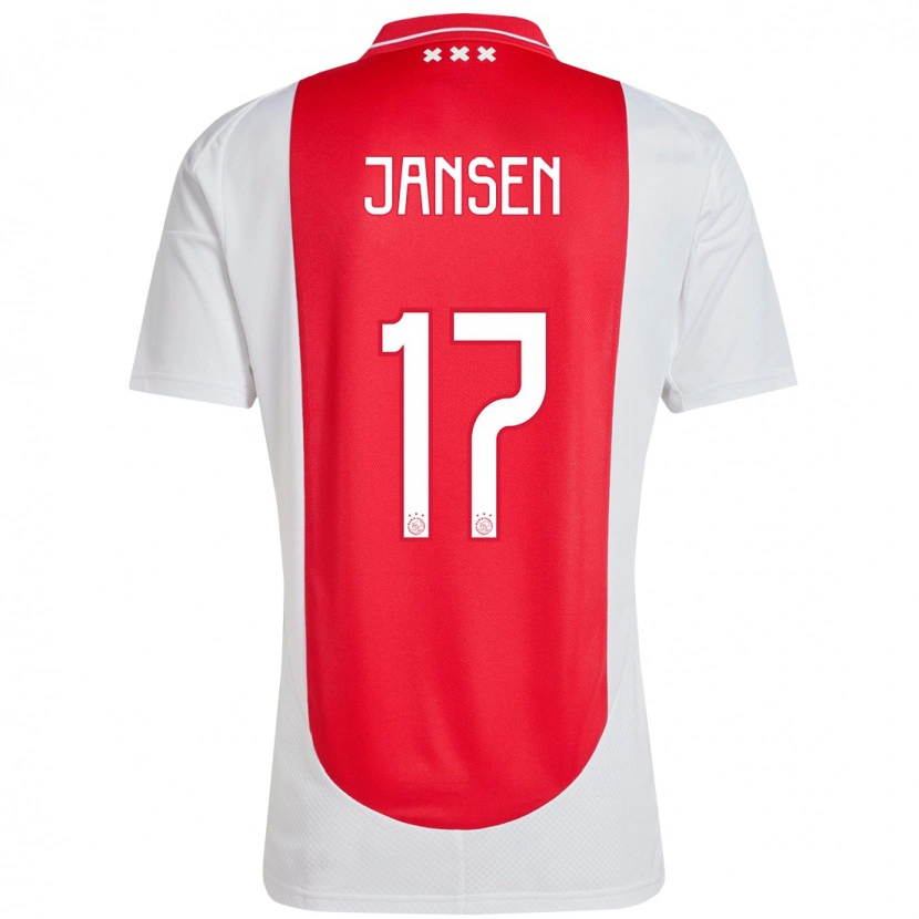 Danxen Mann Bente Jansen #17 Rød Hvit Hjemmetrøye Drakt Trøye 2024/25 Skjorter T-Skjorte