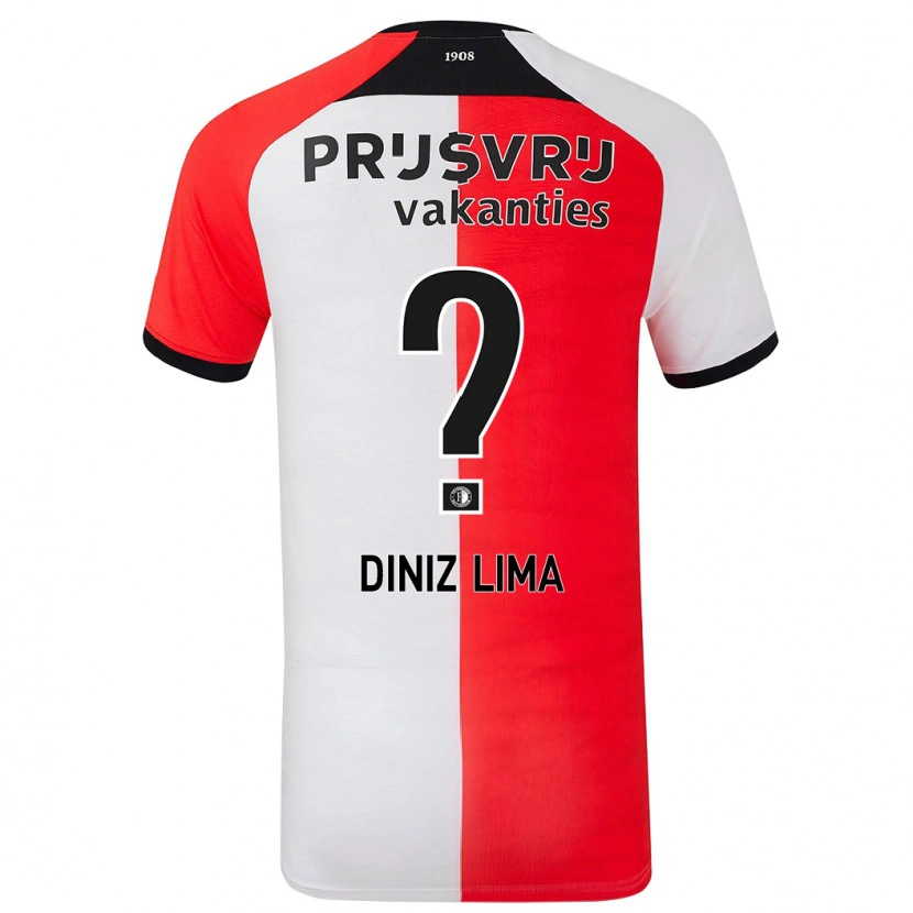 Danxen Mann Lucas Diniz Lima #0 Rød Hvit Hjemmetrøye Drakt Trøye 2024/25 Skjorter T-Skjorte