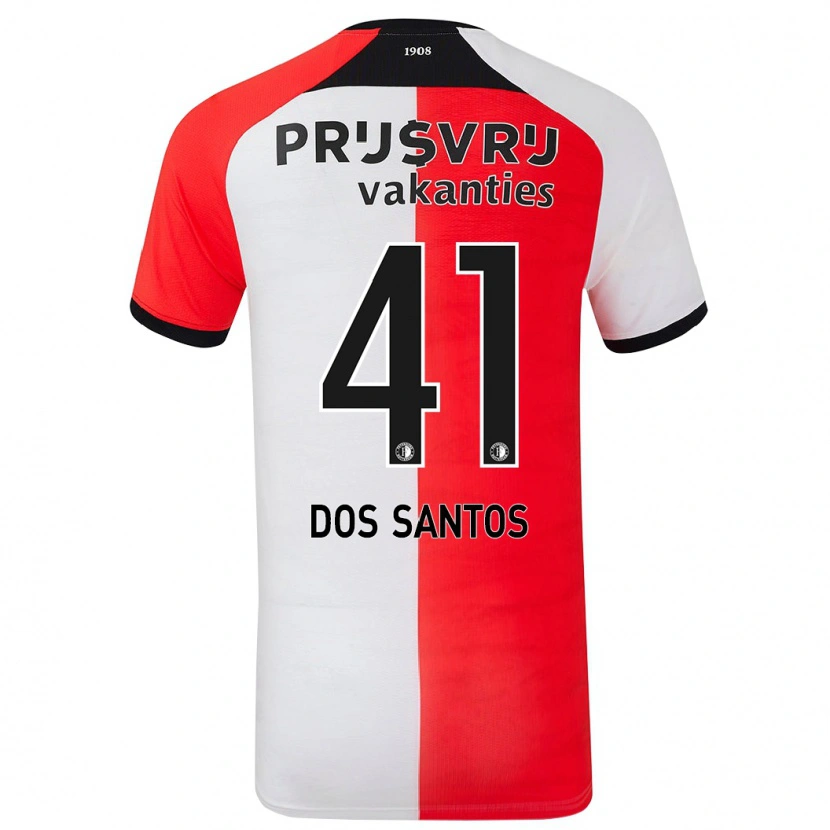 Danxen Mann Giuliany Ben-David Dos Santos #41 Rød Hvit Hjemmetrøye Drakt Trøye 2024/25 Skjorter T-Skjorte