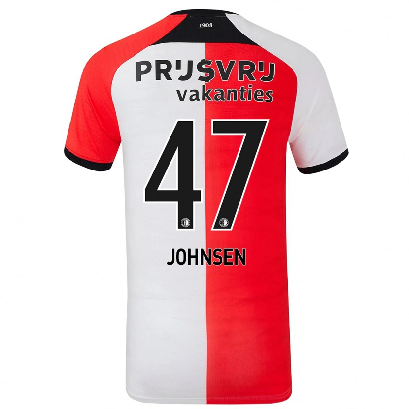 Danxen Mann Mikael Torset Johnsen #47 Rød Hvit Hjemmetrøye Drakt Trøye 2024/25 Skjorter T-Skjorte