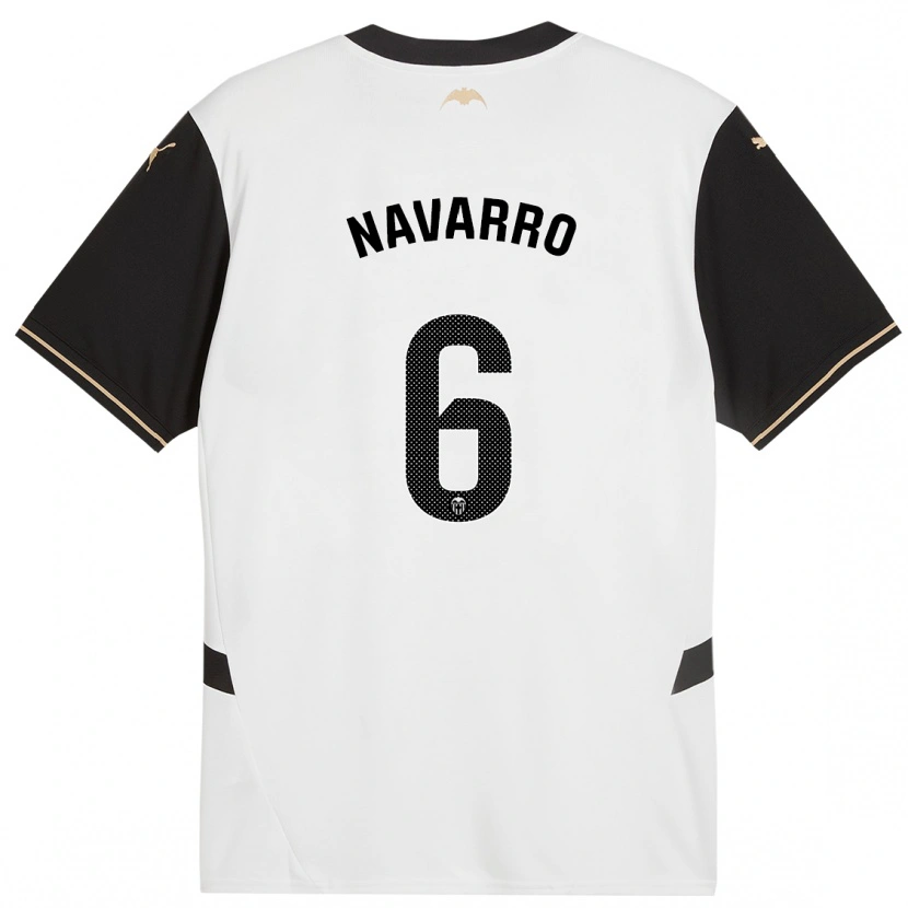 Danxen Mann Javi Navarro #6 Hvit Svart Hjemmetrøye Drakt Trøye 2024/25 Skjorter T-Skjorte