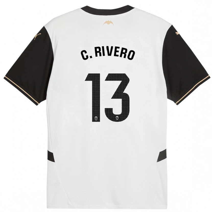 Danxen Mann Cristian Rivero #13 Hvit Svart Hjemmetrøye Drakt Trøye 2024/25 Skjorter T-Skjorte