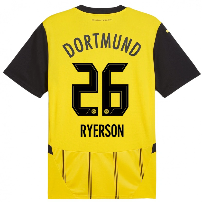 Danxen Mann Julian Ryerson #26 Gul Svart Hjemmetrøye Drakt Trøye 2024/25 Skjorter T-Skjorte