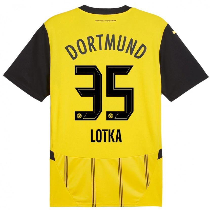 Danxen Mann Marcel Lotka #35 Gul Svart Hjemmetrøye Drakt Trøye 2024/25 Skjorter T-Skjorte