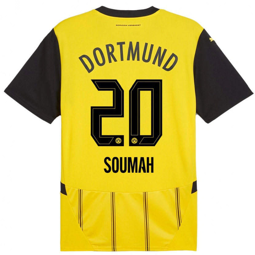 Danxen Mann Moussa Soumah #20 Gul Svart Hjemmetrøye Drakt Trøye 2024/25 Skjorter T-Skjorte