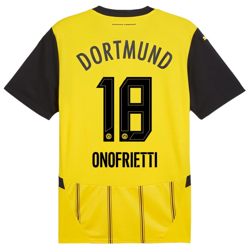 Danxen Mann Vincenzo Onofrietti #18 Gul Svart Hjemmetrøye Drakt Trøye 2024/25 Skjorter T-Skjorte