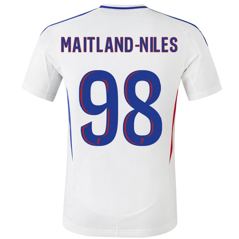 Danxen Mann Ainsley Maitland-Niles #98 Hvit Blå Hjemmetrøye Drakt Trøye 2024/25 Skjorter T-Skjorte
