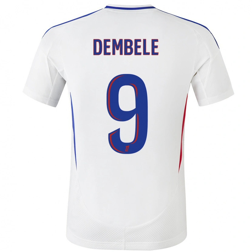 Danxen Mann Moussa Dembele #9 Hvit Blå Hjemmetrøye Drakt Trøye 2024/25 Skjorter T-Skjorte