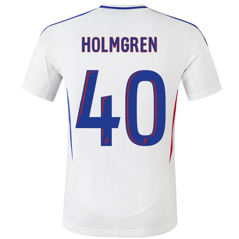 Danxen Mann Emma Holmgren #40 Hvit Blå Hjemmetrøye Drakt Trøye 2024/25 Skjorter T-Skjorte