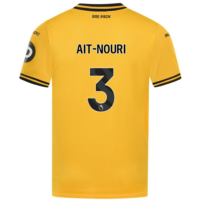 Danxen Mann Rayan Aït-Nouri #3 Gul Hjemmetrøye Drakt Trøye 2024/25 Skjorter T-Skjorte