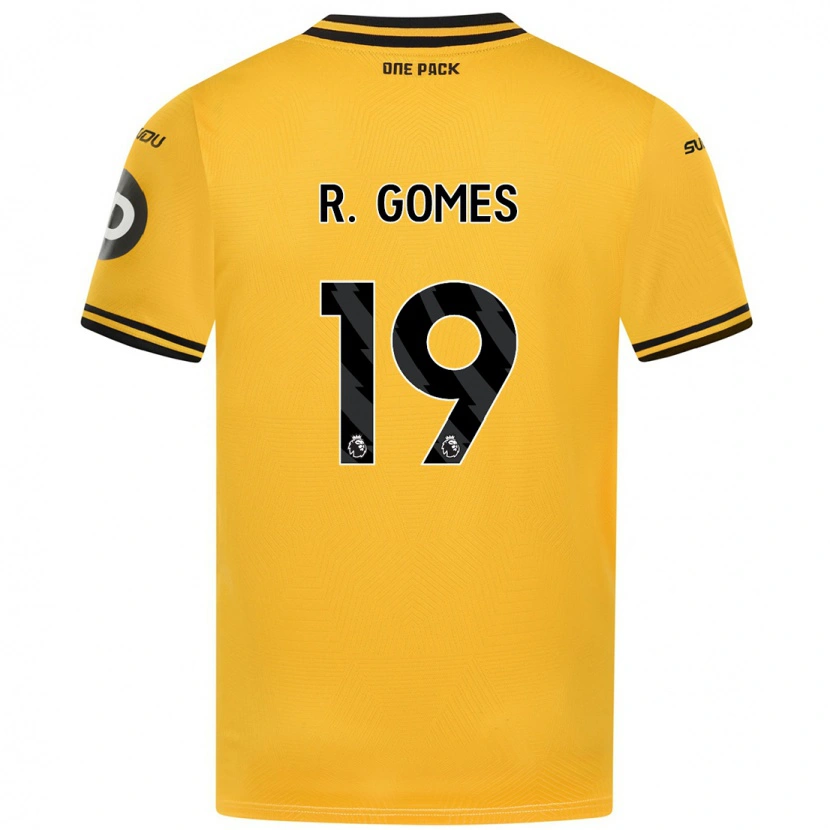 Danxen Mann Rodrigo Gomes #19 Gul Hjemmetrøye Drakt Trøye 2024/25 Skjorter T-Skjorte