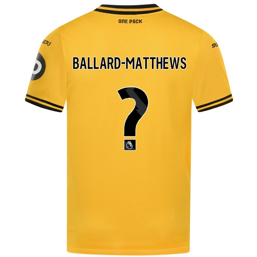 Danxen Mann Emilio Ballard-Matthews #0 Gul Hjemmetrøye Drakt Trøye 2024/25 Skjorter T-Skjorte