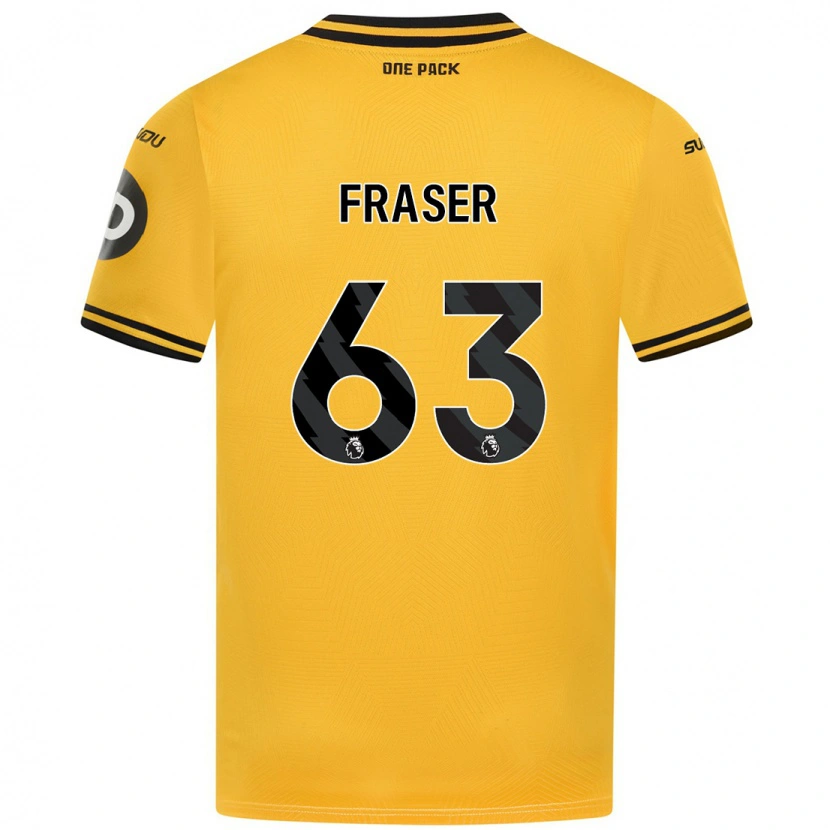 Danxen Mann Nathan Fraser #63 Gul Hjemmetrøye Drakt Trøye 2024/25 Skjorter T-Skjorte
