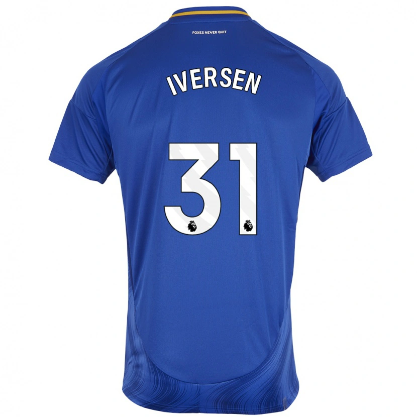 Danxen Mann Daniel Iversen #31 Blå Hvit Hjemmetrøye Drakt Trøye 2024/25 Skjorter T-Skjorte