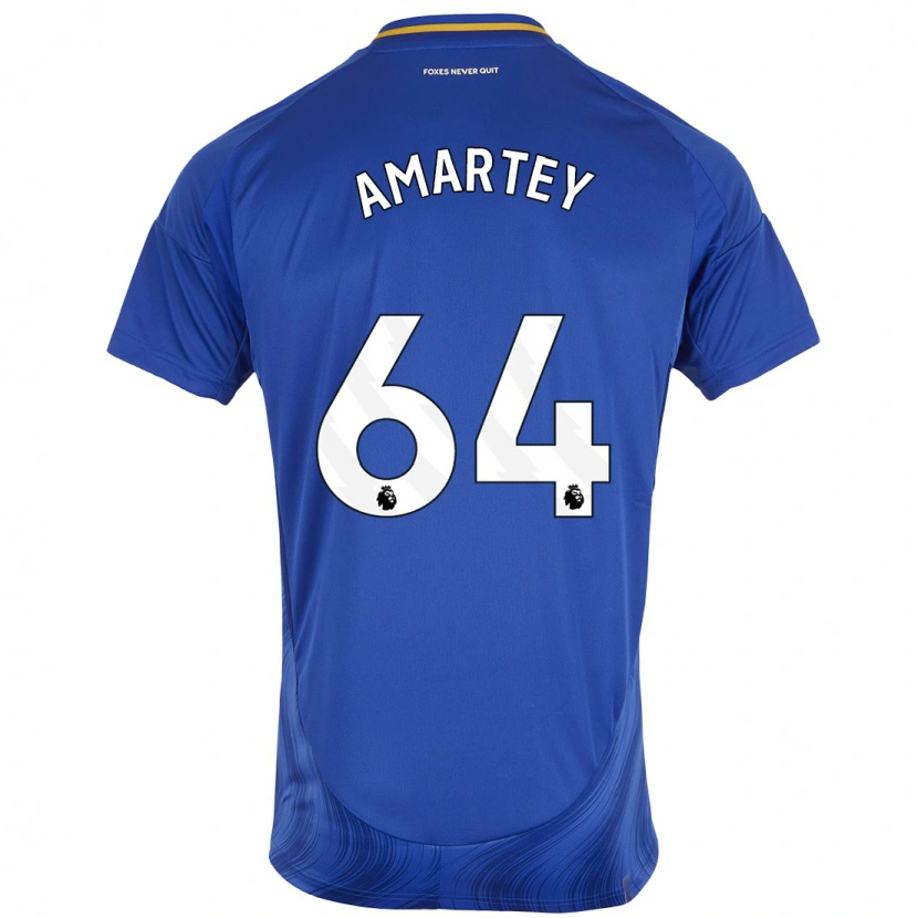 Danxen Mann Bobby Amartey #64 Blå Hvit Hjemmetrøye Drakt Trøye 2024/25 Skjorter T-Skjorte