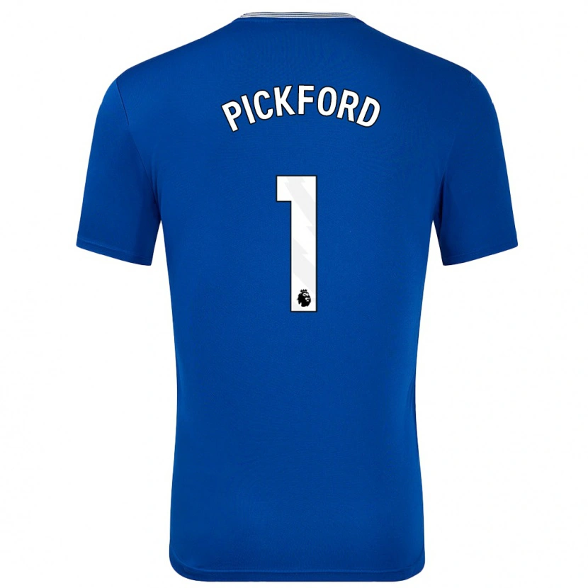 Danxen Mann Jordan Pickford #1 Blå Med Hjemmetrøye Drakt Trøye 2024/25 Skjorter T-Skjorte