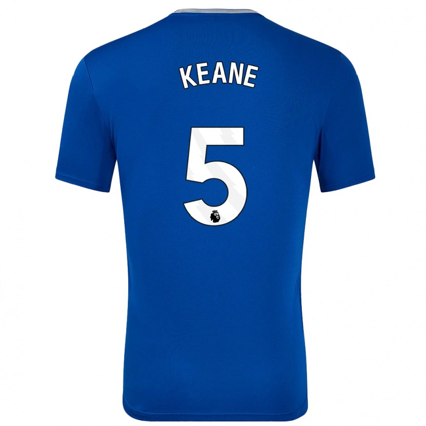 Danxen Mann Michael Keane #5 Blå Med Hjemmetrøye Drakt Trøye 2024/25 Skjorter T-Skjorte