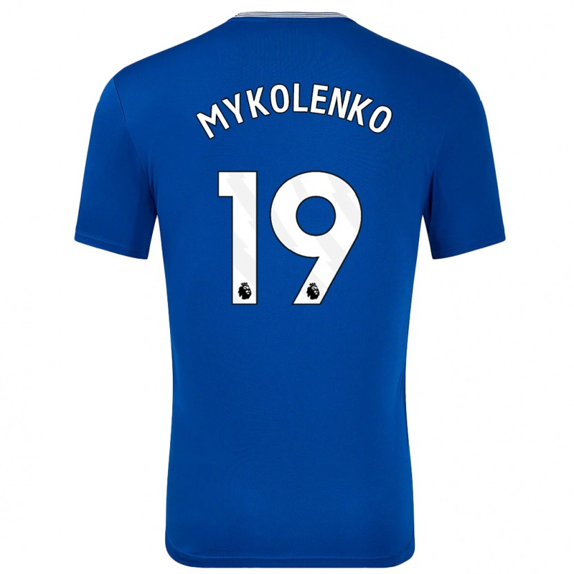 Danxen Mann Vitaliy Mykolenko #19 Blå Med Hjemmetrøye Drakt Trøye 2024/25 Skjorter T-Skjorte