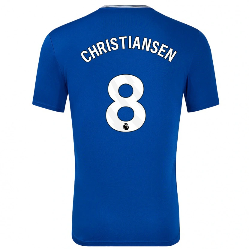 Danxen Mann Izzy Christiansen #8 Blå Med Hjemmetrøye Drakt Trøye 2024/25 Skjorter T-Skjorte