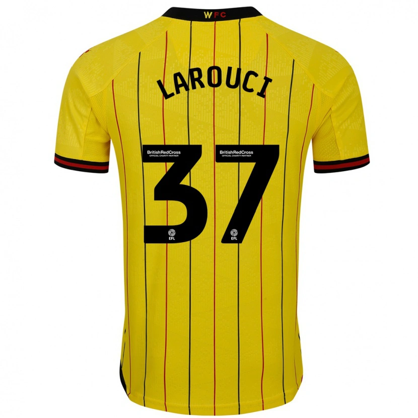 Danxen Mann Yasser Larouci #37 Gul Svart Hjemmetrøye Drakt Trøye 2024/25 Skjorter T-Skjorte