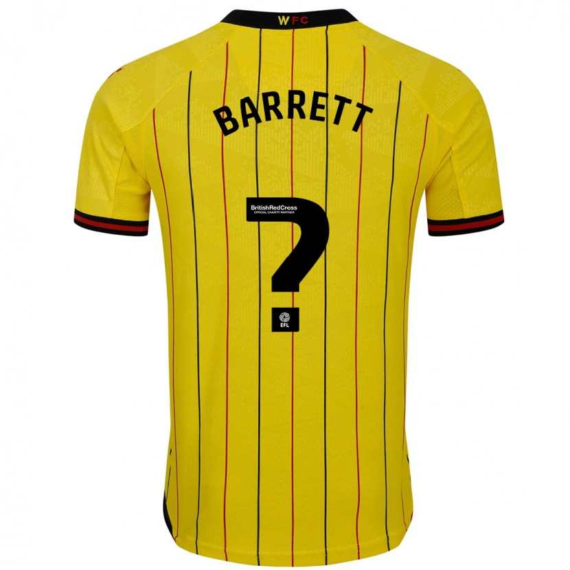 Danxen Mann Hayden Barrett #0 Gul Svart Hjemmetrøye Drakt Trøye 2024/25 Skjorter T-Skjorte