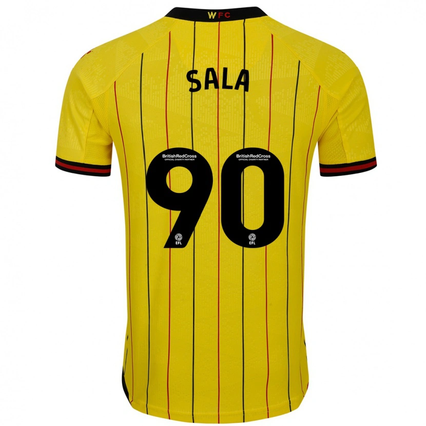 Danxen Mann Joel Sala #90 Gul Svart Hjemmetrøye Drakt Trøye 2024/25 Skjorter T-Skjorte