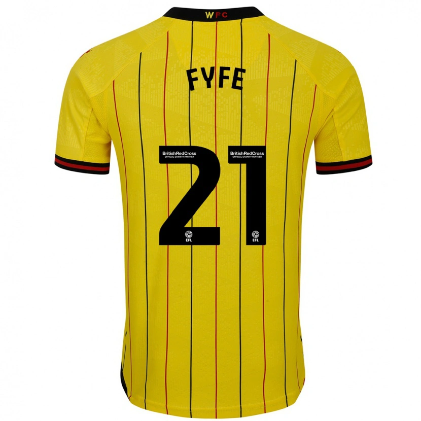Danxen Mann Flo Fyfe #21 Gul Svart Hjemmetrøye Drakt Trøye 2024/25 Skjorter T-Skjorte