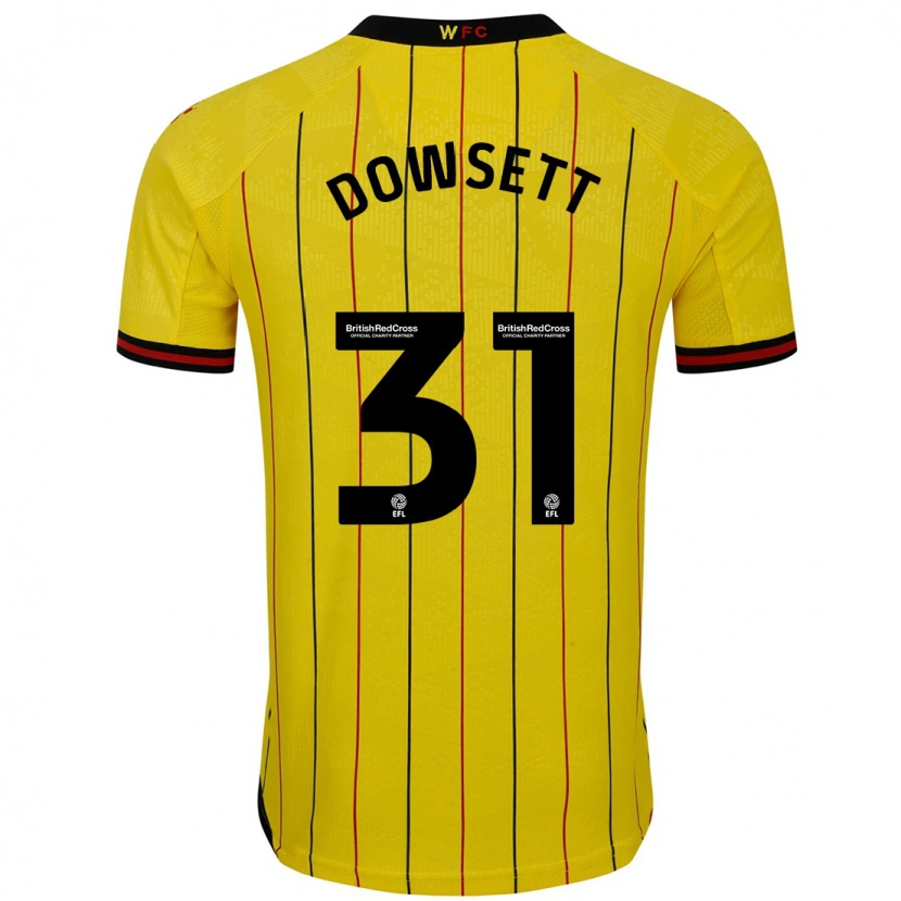 Danxen Mann Rebekah Dowsett #31 Gul Svart Hjemmetrøye Drakt Trøye 2024/25 Skjorter T-Skjorte