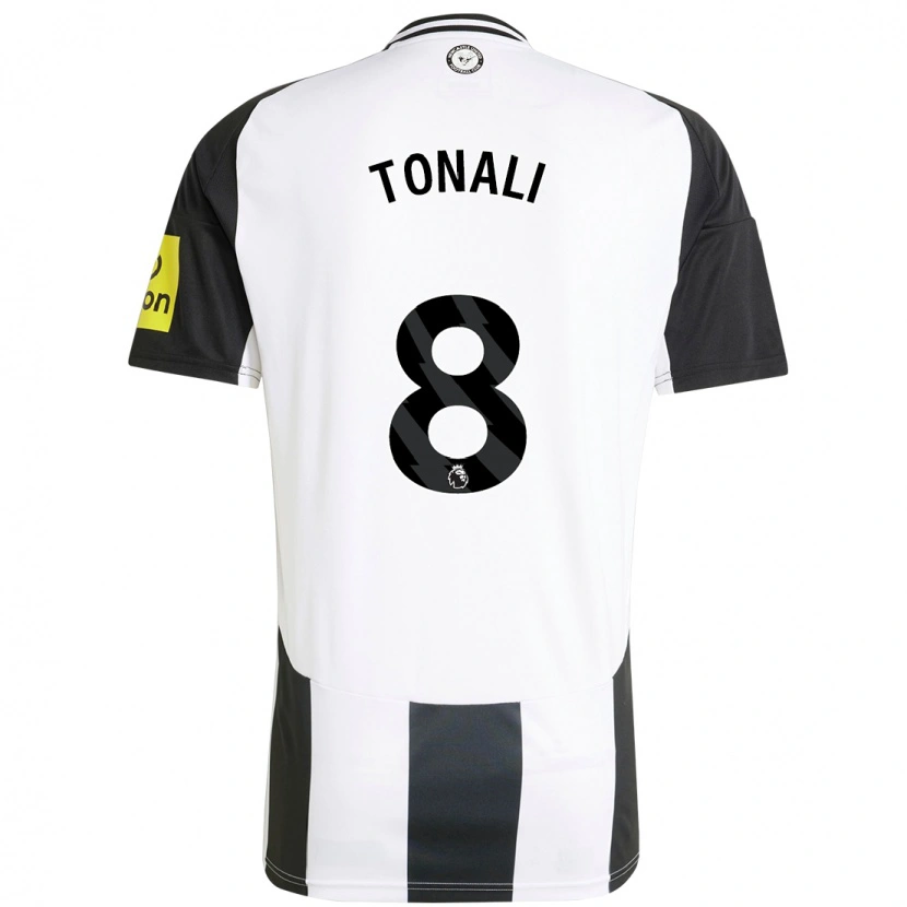 Danxen Mann Sandro Tonali #8 Hvit Svart Hjemmetrøye Drakt Trøye 2024/25 Skjorter T-Skjorte