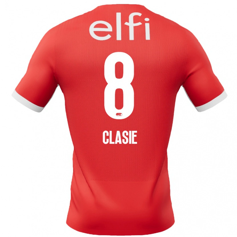 Danxen Mann Jordy Clasie #8 Rød Hvit Hjemmetrøye Drakt Trøye 2024/25 Skjorter T-Skjorte