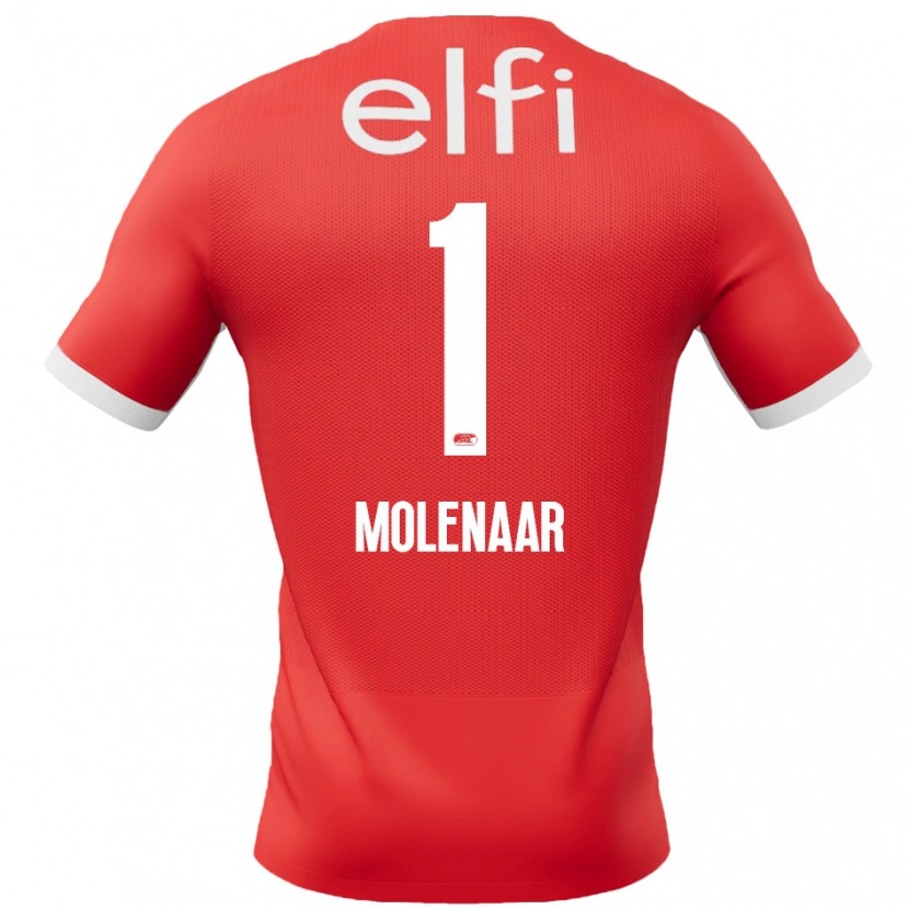 Danxen Mann Finn Molenaar #1 Rød Hvit Hjemmetrøye Drakt Trøye 2024/25 Skjorter T-Skjorte