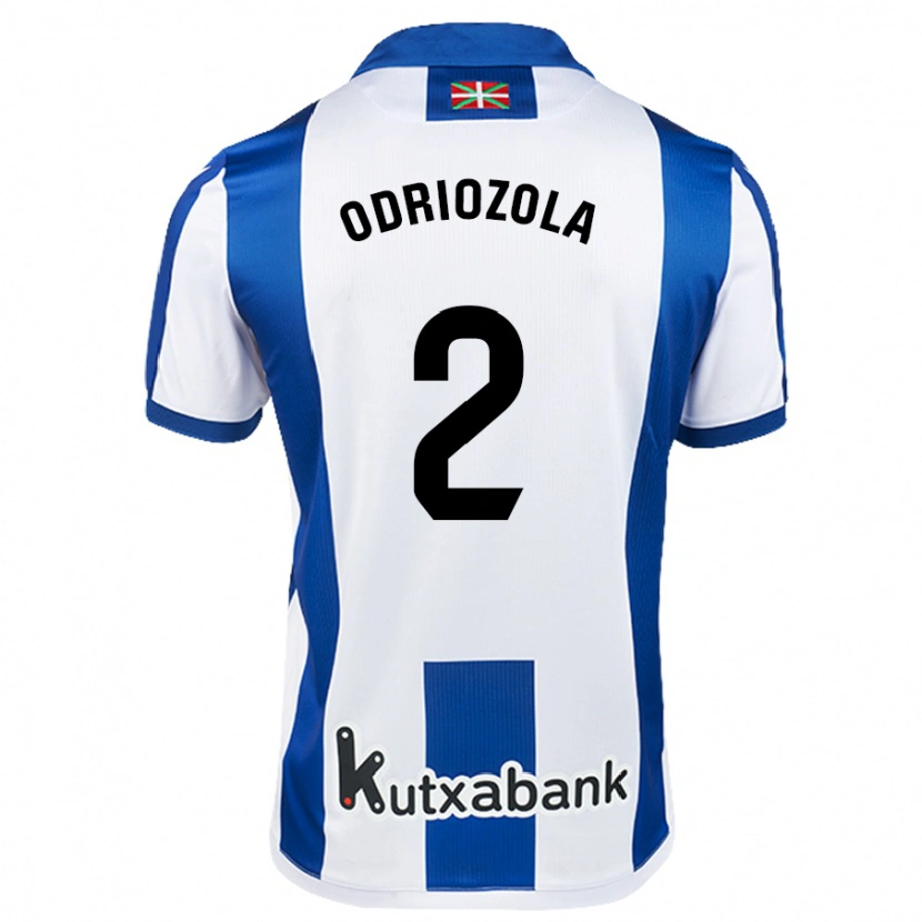 Danxen Mann Álvaro Odriozola #2 Hvit Blå Hjemmetrøye Drakt Trøye 2024/25 Skjorter T-Skjorte