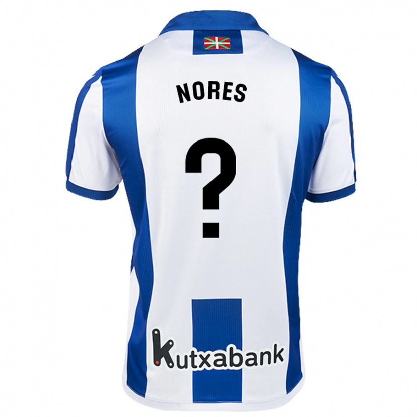 Danxen Mann Alejandro Nores #0 Hvit Blå Hjemmetrøye Drakt Trøye 2024/25 Skjorter T-Skjorte