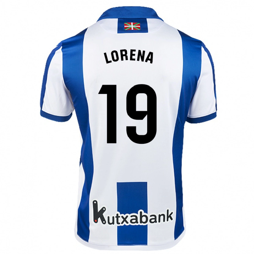 Danxen Mann Lorena Navarro Domínguez #19 Hvit Blå Hjemmetrøye Drakt Trøye 2024/25 Skjorter T-Skjorte