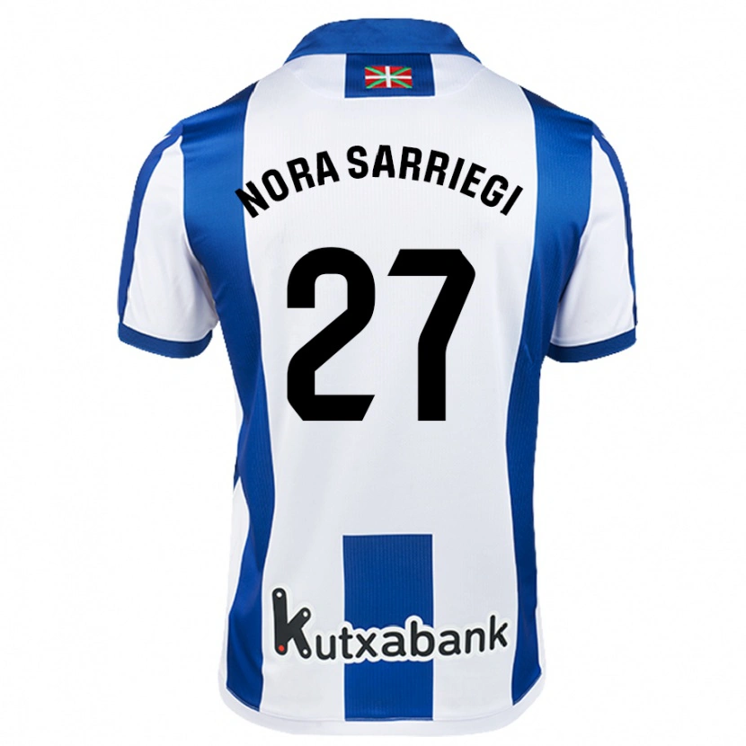 Danxen Mann Nora Sarriegi Galdos #27 Hvit Blå Hjemmetrøye Drakt Trøye 2024/25 Skjorter T-Skjorte