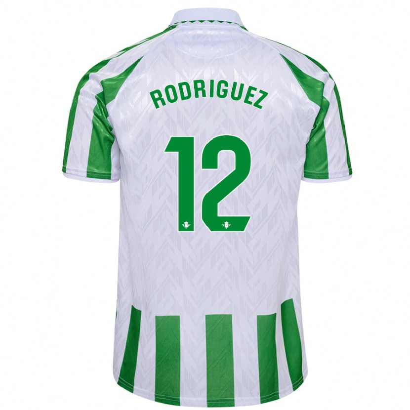 Danxen Mann Ricardo Rodríguez #12 Grønne Hvite Striper Hjemmetrøye Drakt Trøye 2024/25 Skjorter T-Skjorte