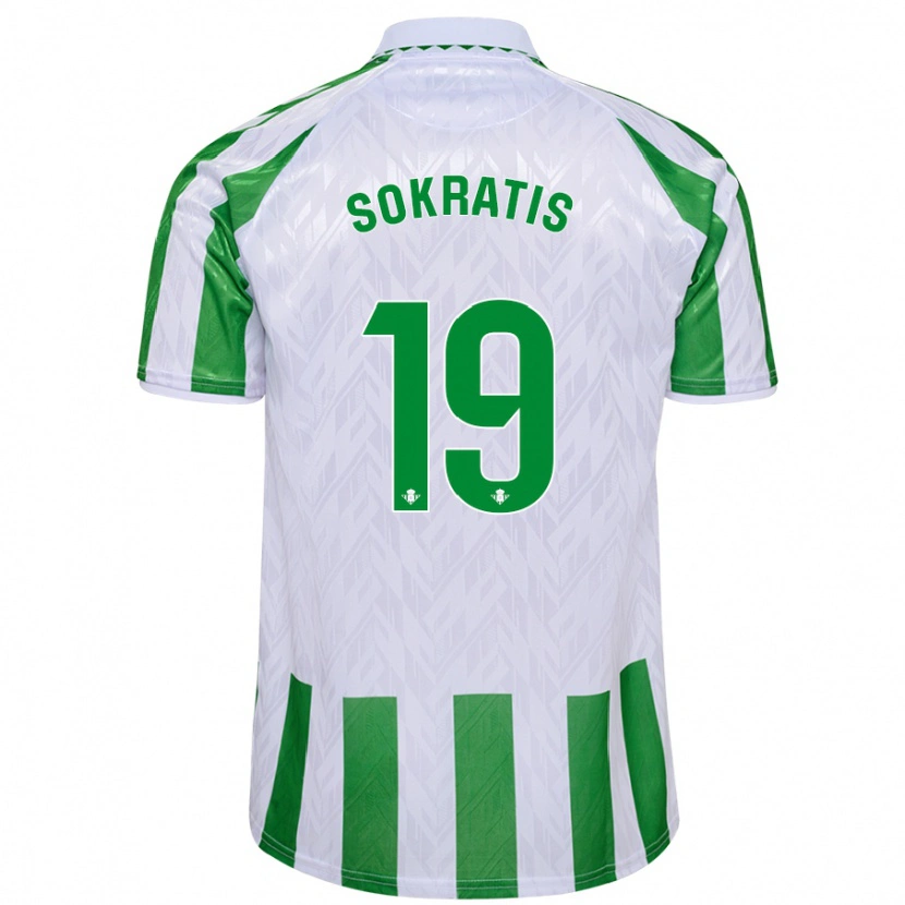 Danxen Mann Sokratis Papastathopoulos #19 Grønne Hvite Striper Hjemmetrøye Drakt Trøye 2024/25 Skjorter T-Skjorte