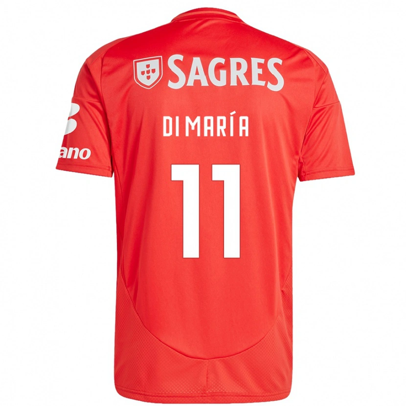 Danxen Mann Ángel Di María #11 Rød Hvit Hjemmetrøye Drakt Trøye 2024/25 Skjorter T-Skjorte