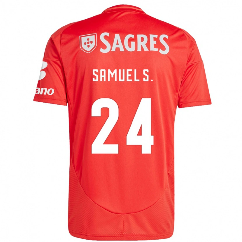 Danxen Mann Samuel Soares #24 Rød Hvit Hjemmetrøye Drakt Trøye 2024/25 Skjorter T-Skjorte