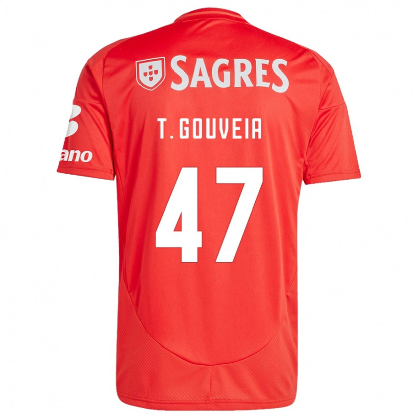 Danxen Mann Tiago Gouveia #47 Rød Hvit Hjemmetrøye Drakt Trøye 2024/25 Skjorter T-Skjorte