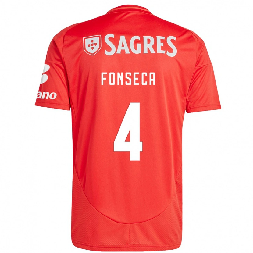 Danxen Mann João Fonseca #4 Rød Hvit Hjemmetrøye Drakt Trøye 2024/25 Skjorter T-Skjorte
